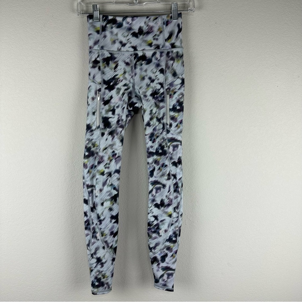 Athleta Grey Lyra Garden Rainier High Rise Athletic Tights Leggings XXS